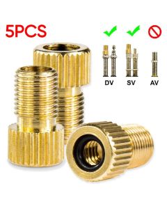 5PC F/V To A/V Valve Adapter Bike Value Converter Presta To Schrader Golden Bike Tire French Valve Adapter Bicycle Accessories