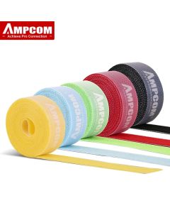 AMPCOM Hook and Loop Tape Fastener Tape Strips Nylon Cable Organizer Adhesive Management Reusable cable tie for phone Cord