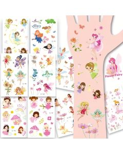 12 Sheets Flower Fairy Temporary Tattoo Sticker For Princess Fake Tattoo Sticker Perfect Gift For Birthdays Party Outdoor Sports