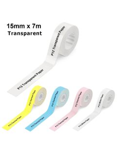 P12 Thermal Label Paper 15mm*4M/15mm*7M Adhesive Continue Label tape for P12/P15/P50/Q30/D30 KingJim LR5C Office Label Printer