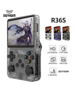 BOYHOM R36S Retro Handheld Video Game Console Linux System 3.5 Inch IPS Screen R35s Pro Portable Pocket Video Player 64GB Games