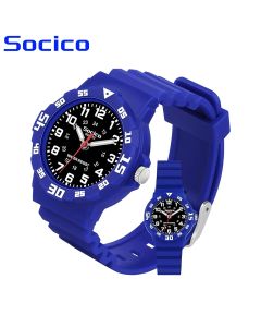 SOCICO Children's Analog Watch Girls Boys Soft Strap Waterproof Watch Learn Time Wrist Watch Children's Easy-to-Read Watch Gifts