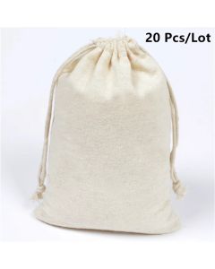 10/20 Pcs/Lot Stroage Cotton Bags with Drawstring Christmas Gift Package Pouches Home Oragnize Various Size Grocery Sacks
