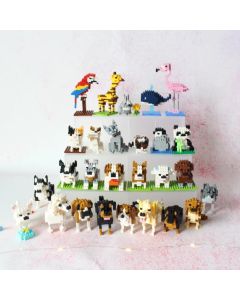 Wisehawk diamond mini building blocks animal toy bag building blocks A1-B26 dog cat bird animal series for children gifts