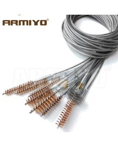 Armiyo 4.5mm to 18.5mm Diameter Pipeline Cleaning Bronze Brush Gun Carbon Deposit Scour Kit Iron Covered PU Cable Hunting Tool