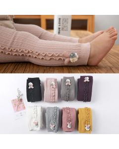 Baby Girls Tights Hot Toddler Kid Girl Ribbed Stockings Cotton Warm Pantyhose Solid Candy Color Tight Autumn Winter Style 0-6T