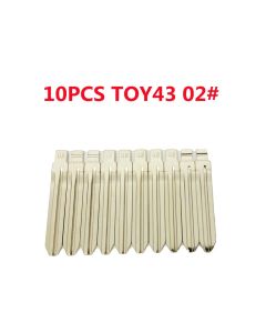 10PCS 02# KD Blade LISHI TOY43 TOY43AT Car Key Blade For KD KEYDIY VVDI XHORSE JMD For Toyota VIOS Hilux Fortuner Corolla Yaris