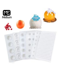 Meibum 5 Types Spherical-Shaped Dessert Mousse Molds 3d Silicone Cake Mold Muffin Pan Baking Tools For Cakes Decorating Supplies