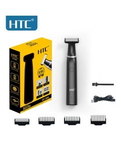 HTC Men's Electric Groin Hair Trimmer Pubic Hair Trimmer Body Grooming Clipper for Men Bikini Epilator Rechargeable Shaver Razor