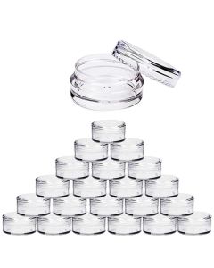 100pcs 2g/3g/5g/10g/15g/20g Empty Plastic Cosmetic Makeup Jar Pots Transparent Sample Bottles Eyeshadow Cream Lip Balm Container