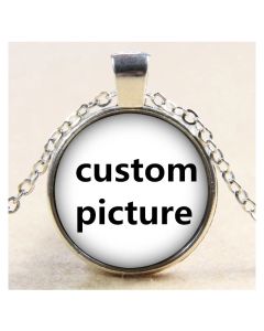 Personalized Photo Custom pictures glass cabochon Necklace Pendant Charms silver plated /Bronze/Crystal Pendant DIY Jewelry
