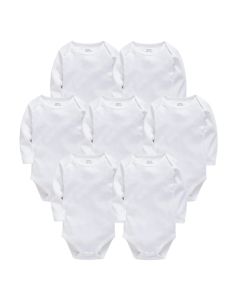 Solid White Baby Clothes Long Sleeve Cotton Baby Girls Boys Bodysuit Newborn body bebe 0-24 months Infant Jumpsuit