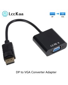 LccKaa DisplayPort Display Port DP to VGA Adapter Cable Male to Female Converter for PC Computer Laptop HDTV Monitor Projector