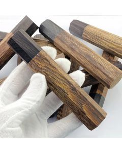 1piece Wenge Wood + Ebony Octagonal Knife Handle for DIY Semi-finished Damascus Knife Handle Material Kitchen Knife Handle