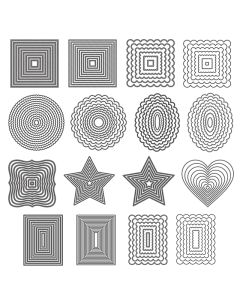 Basic Frames Metal Cutting Dies Rectangle Square Round Oval Heart Star Frame Diecut for Diy Scrapbooking Cards Crafts 2021 New