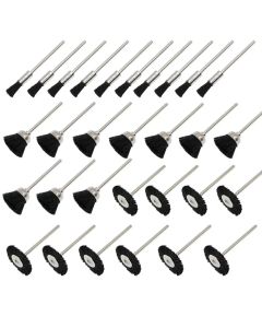 Soft Nylon Bristle Brushes Cup Wire Brush Set Cleaning Polishing Accessories 2.35mm Shank for Rotary Drill Tools