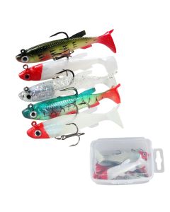 Soft Bait Fishing Lures 80mm/13g Rubber Lure Artificial Sinking Swimbait Paddle Tail Jig Head Fishing Tackle Goods for Sea Bass