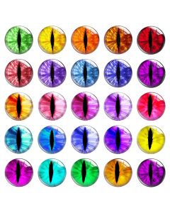 Handmade Colorful Curved Glass Animal Eyes Snake Owls Tiger Ragdoll Toy Eyeball Photo Cabochon Round Demo Flat Back DIY Sewing