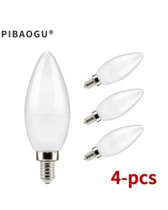 4PCS 3W 6W 9W 12W 15W led Light bulb E14 E27 LED Lamp Indoor Warm Cold White Light AC 220V LED Candle Bulb Home Decor Chandelier