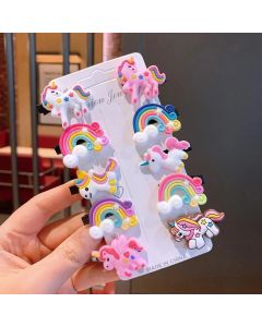 10PCS/Set New Girls Cute Cartoon Unicorn Hair Clips Kids Lovely Hairpins Ice Cream Headband Barrettes Fashion Hair Accessories