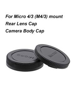 For M4/3 Micro 4/3 MFT mount Lens Rear Cap or Camera Body Cap or Cap Set Plastic Black Lens Cover Lid for G9 GH5 GX9 EM10 EPL10