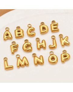 3Pcs/Lot Mini Balloon Alphabet Initial Charms for Necklace Bracelet Making Stainless Steel Small Bubble English Letter Pendants