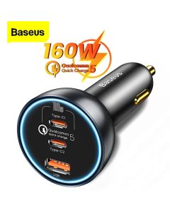 Baseus 160W Car Charger Quick Charge 5.0 QC 4.0 PD 3.0 USB Type C 65W Fast Charging Charger For iPhone Xiaomi Macbook Pro Laptop