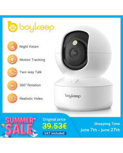 Boykeep 2K Pet Dog Camera with Phone App, 5G/2.4GHz WiFi Indoor Security Baby Camera, 360° Pan & Tilt, 2-Way Audio, Night Vision