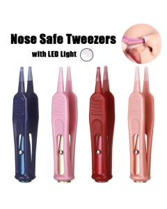 1PC Baby Dig Booger Clip Infants Clean Ear Nose Navel Safety Tweezers Safe Forceps Cleaning Supplies Forceps With LED Light