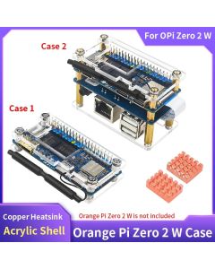 Orange Pi Zero 2 W Acrylic Case Transparent Shell Protective Box Optional Copper Heatsink for Single Board Computer OPi Zero 2W