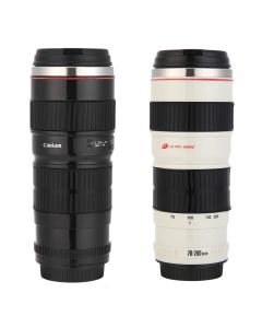 400mL Stainless Steel Coffee Tea Mug Camera Lens Shaped Water Cup with Lid Gifts