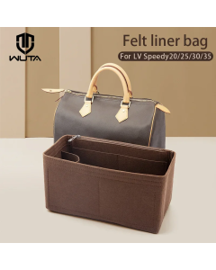 WUTA Felt Insert Bag Organizer For LV Speedy 20 25 30 35 Flap Handbag Inner Bag Makeup Travel Purse Storage Tote Bag Accessories