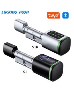 Keyless Smart Cylinder Lock with Tuya Smartlife App RFID NFC IC Card Pin Code/ Fingerprint Mechanical Key Unlock support Gateway
