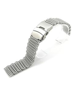 18/20/22/24mm Steel Dive Shark Mesh for Milanese Watch Bracelet Strap Band Weaving Double Snap Strap