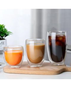 Heat Resistant Double Wall Glass Cup 80-650Ml Beer Milk Coffee Water Cups Transparent Cup Wholesale Glass Drinkware Mug Set Gift