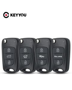 KEYYOU 1Pcs Replacement Remote Car Key Shell Flip Folding Key Case For Kia K2 K5 Rio 3 Picanto Ceed Cerato Sportage For Hyundai