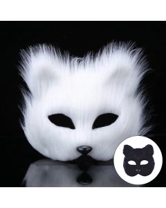 Halloween Fox Shape Half Face Eye Mask Sexy Imitation Cat Hair Animal Mask Christmas Carnival Party Cosplay Costume Props