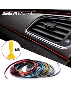 SEAMETAL Interior Car Moulding Trim Strips DIY Flexible Anti Scratch Lines 5m Decoration Strip Dashboard Car-styling Accessories