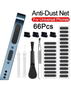 66PCS Mobile Phone Speaker Charging Port Cleaning Set Dust Plug for iPhone 15 14 13 Samsung Xiaomi Earphones Cleaner Kit Brush
