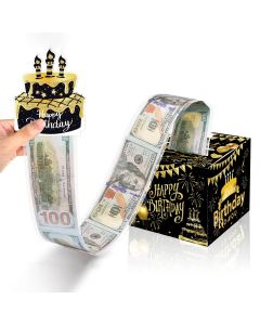 1pcs Birthday Cash Gift Box with Cake Card Funny Pumping Money Box Creative Birthday Gifts for Men Women ﻿