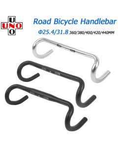 UNO UltraLight Racing Road Bike Handlebar Bent Bar 25.4/31.8MM 360/380/400/420/440/460MM 6061 Aluminum Alloy Stem Handlebar
