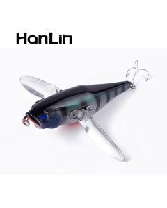 115mm/33.5g Topwater Popper Bait Floating Fishing Lure Hard Body Stainless Metal Wings Wobbler Swimbait Pesca Pike Bass Tackle