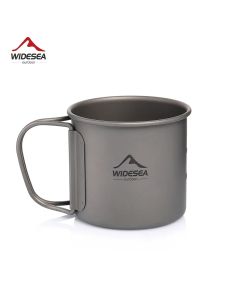 Widesea Camping Mug Titanium Cup Tourist Tableware Picnic Utensils Outdoor Kitchen Equipment Travel Cooking Set Cookware Hiking