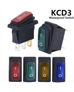 KCD3 1pcs 5pcs 3 Pin 12V 220V LED Light 20A On/Off Rectangular Long Rocker Switch Waterproof IP67 Car Dashboard Ship Type