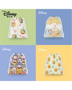 Disney Cartoon Drawstring Bag 14x16cm Winnie the Pooh Cute Portable Bag Cosmetic Bag Student Storage Bag Kids Birthday Gift