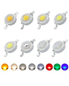 1W 3W High Power LED Chip Lamp Bulbs SMD COB Diodes Warm Cold White Red Green Blue Yellow Light Beads For SpotLight Downlight