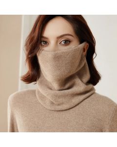 100% Merio Wool Neck Warmer Women Winter Warm Fashion Hollow Out Cover Tube Scarf Ear Face Mask False Collar Autumn Headband