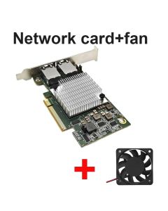 10G Double Port Server Ethernet Card X540-T2 Network Extend Adapter 2 Port 10 Gigabit PC LAN Controller PCIE X16 X8 Cooling Fan