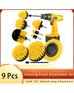 5/6/7/9 Pcs Cleaning Brush Attachment Set Power Scrubber Brush with 1/4“ Extend Long Drill Scrub Brush for Cleaning Shower