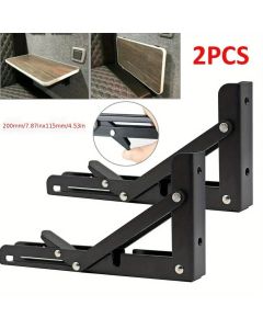 2pcs Stainless Steel Space-Saving Folding Bracket Table Shelf for Campervan, Motorhome, Caravan